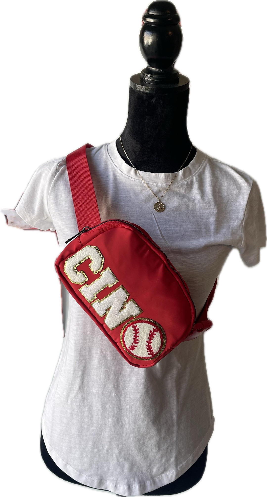 Cincinnati Reds Baseball Inspired Monogram Crossbody Bag/belt Bag ...