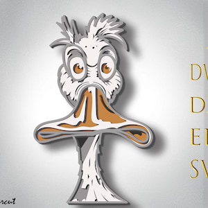3D Duck Multilayer Svg, 3D Layer Super Duckr, Taglio Laser, Taglio Carta, Duck DXF, Duck per CNC, Super Duck mandala taglio legno, Duck Lightburn