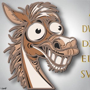 Cavallo 3D multistrato Svg, cavallo a strati 3D, taglio laser, taglio carta, cavallo DXF, cavallo per CNC, cavallo mandala in legno tagliato, cavallo Lightburn