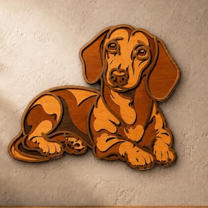 Dachshund Dog Multilayer SVG,Laser Cut,Paper Cut File,CNC,3D Mandala,Plywood Cutting