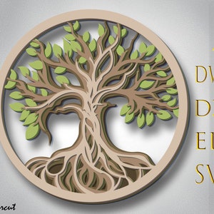 Arbre de vie multicouche Svg/Arbre de vie découpé au laser/Papier découpé/Arbre de vie mandala 3d/Arbre de vie cnc/Arbre contreplaqué découpé/Décoration d'intérieur