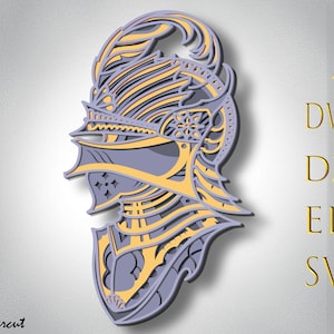 Ridder meerlaagse Svg/Knight laser gesneden/Medusa papier gesneden/Knight 3D-mandala/Knight cnc/Knight multiplex gesneden/Knight home decor