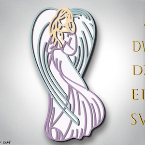 Angel  Multilayer Svg,3d layer Angel laser cut,Angel  paper cut,3d mandala ,Angel cnc,Angel Plywood cut, home decor,Angel svg files