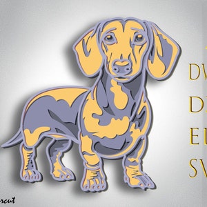 Teckel hond meerlaagse SVG, hond lasergesneden, teckel hond papier gesneden, 3D-mandala, teckel hond cnc, teckel teckel multiplex gesneden, home decor