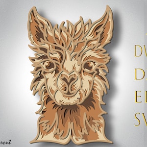 Lama meerlaagse Svg, 3D lasergesneden, lama SVG voor hout, 3D lama mandala kunst aan de muur, decor van het huis lama, voor laser, voor Cricut, voor silhouet