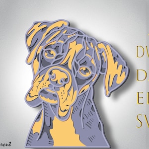 Boxer Dog Multilayer Svg/Cane tagliato al laser/Boxer dog carta tagliata/Mandala 3D/Boxer dog cnc/Boxer dog compensato tagliato/Boxer dog home decor