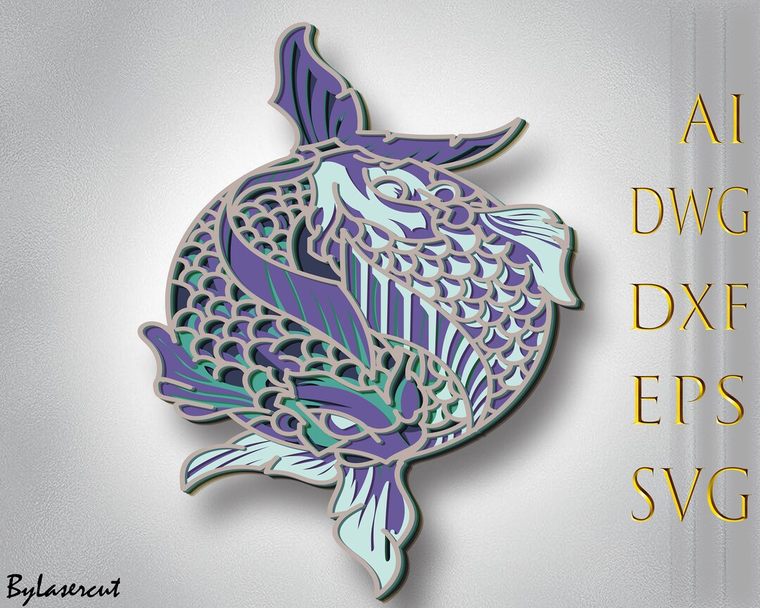 Fish Multilayer Svg,laser Cut,paper Cut File,for CNC Router,3d Layered ...
