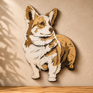 Corgi Dog Multilayer SVG,Laser Cut,Paper Cut File,Digital Template,Home Decor