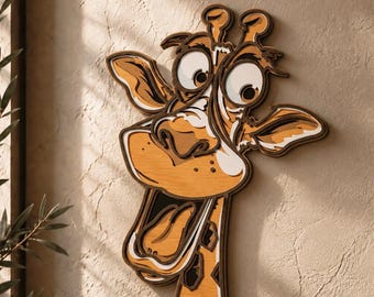 Giraffe multilayer SVG,Laser cut file,Paper cut,3D Layered design,Mandala plywood,CNC