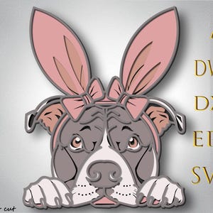 Pitt-Bull Dog Multilayer SVG,Laser Cut,Paper Cut File,For CNC Router,3D Layered Mandala