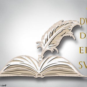 Book Multilayer svg ,Book 3d mandala ,Laser cut,Paper cut,Plywood cut, SVG files, DXF Templates for CNC router,Book wall art,Home decor