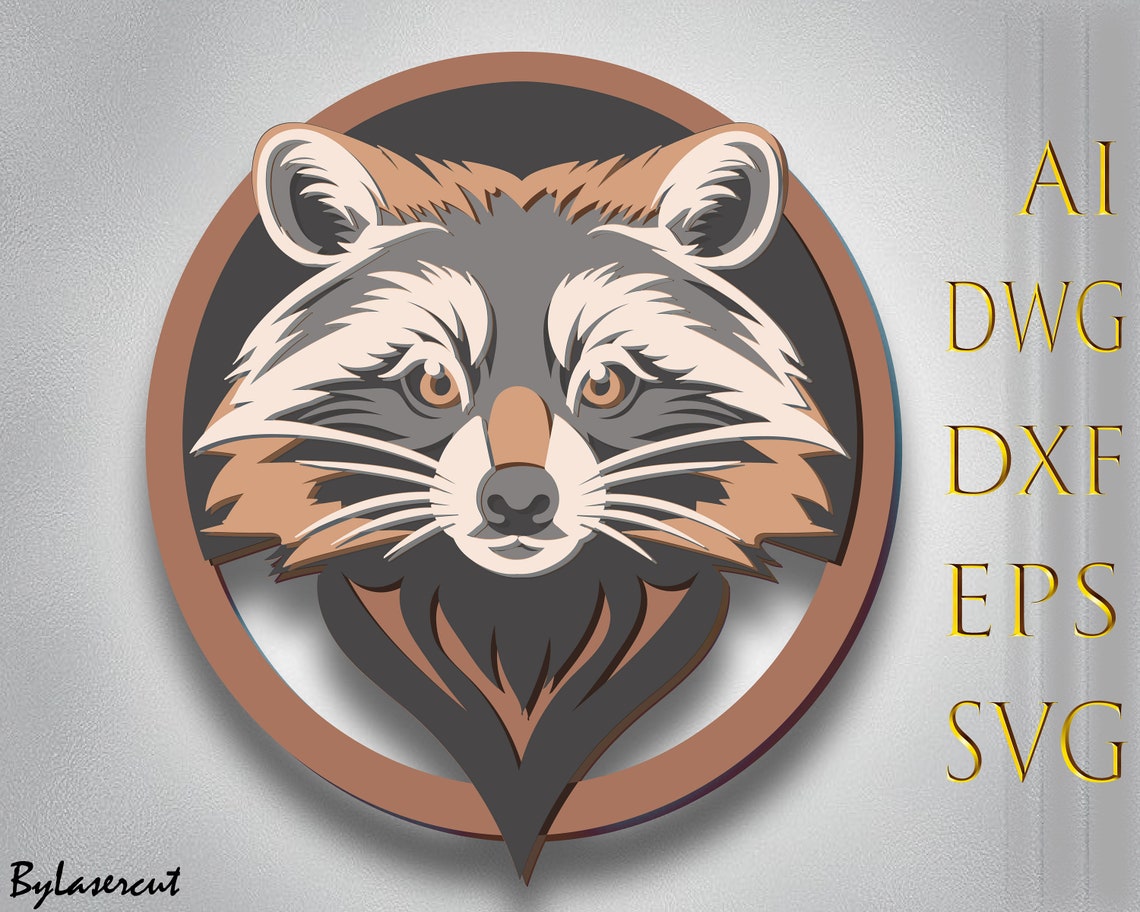 Mandala Raccoon Raccoon Mandala Multilayer Svg,laser Cut,paper Cut File,cnc,3d Mandala ...