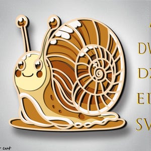 Slak meerlaagse SVG, slakbestand, 3D-laag, multiplex snijden, papier snijden, 3D-mandalamultiplex - 7 lagen kunstwerk voor Glowforge