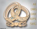 Wedding Rings multilayer SVG,Laser cut file,Paper cut,3D Layered design,Mandala plywood,CNC