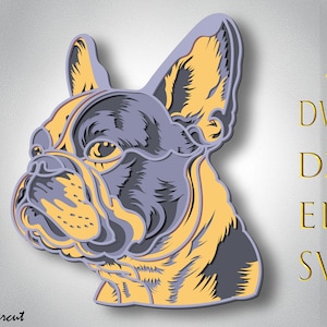 Boston Terrier Multilayer Svg, Boston Terrier taglio laser, Boston Terrier taglio carta, mandala 3d, cane cnc, compensato tagliato, Boston Terrier arredamento per la casa