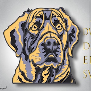 Labrador nero 3D a strati Svg, cane tagliato al laser, cane tagliato su carta, mandala 3d, cane Labrador DXF, Labrador in legno tagliato, decorazione per la casa con cane Labrador