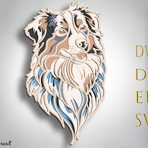 Border Collie cane multistrato Svg, Border Collie cane taglio laser, Cane carta tagliata, Border Collie mandala 3d, Cane cnc, Cane compensato tagliato, arredamento per la casa