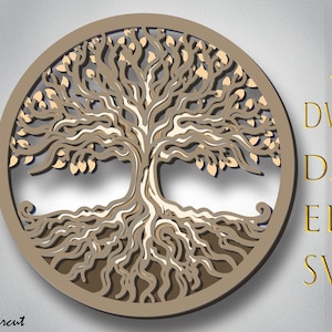 Levensboom meerlaagse SVG/levensboom lasergesneden/papier gesneden/levensboom 3D-mandala / levensboom cnc/boom multiplex gesneden/woondecoratie
