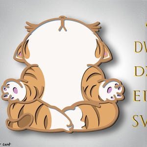 Yoga chat multicouche SVG, découpé au laser pour animal de compagnie, papier découpé, CNC yoga chat, chat coloré 3D SVG en couches, fichiers mandala chat, chien Pop Art, contreplaqué chien coupe
