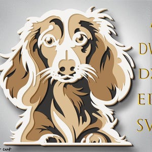 Dackel Hund Multilayer SVG, Hund Laser-Schnitt,Dachshund Papierschnitt, 3D Mandala, Spaniel Hund cnc, Dackel Hund Sperrholz geschnitten, Spaniel Hund Wohnkultur