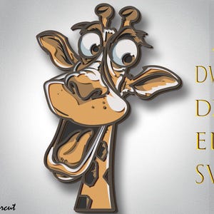3D żyrafa SVG DXF - Dzieci SVG 3D Mandala SVG - Warstwowa Mandala Pliki SVG dla Cricut, cięcie laserowe