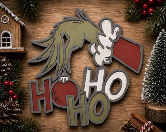 Ho Ho Ho Christmas Mandala SVG, Laser Cut Files (Digital Download)