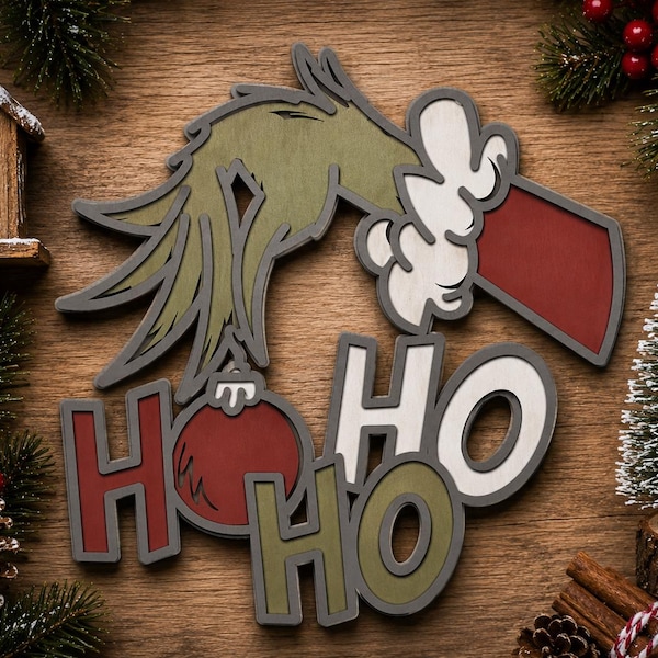 Ho Ho Ho Christmas Mandala SVG, Laser Cut Files (Digital Download)