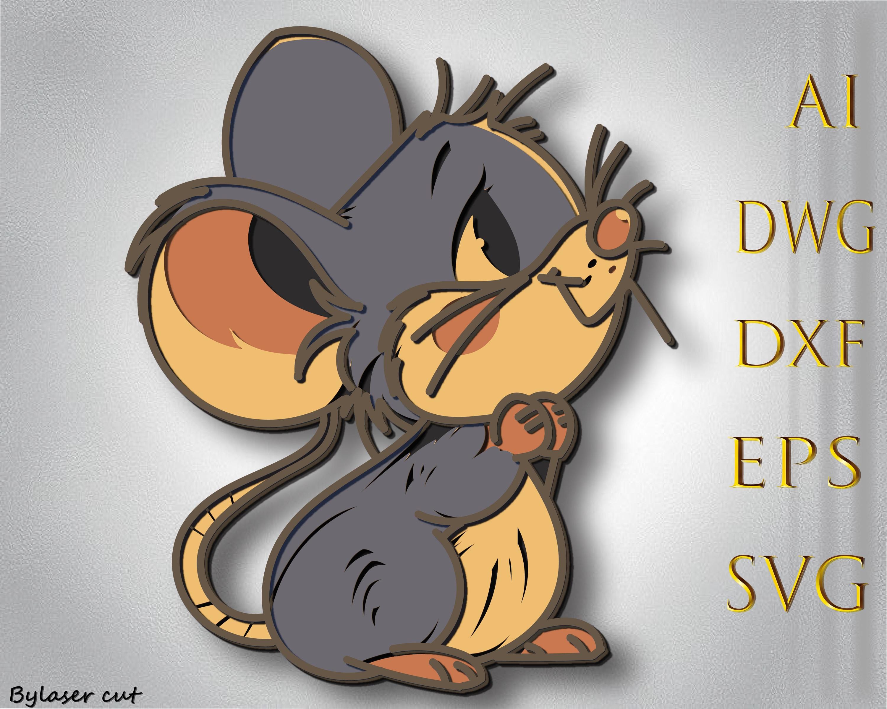 Cute Mouse Multilayer  Svg,3D Layer Cute Mouse ,Laser Cut,Paper cut,DXF,Cute Mouse for Cnc,Cute Mouse mandala wood cut,Cute Mouse  Lightburn