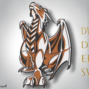Dragon Multilayer Svg,Dragon 3D Layer Svg ,Laser Cut,Paper cut, DXF,Dragn mandala wood cut,Dragon Lightburn,Svg Files,Dragon Home Decor