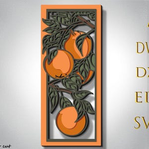 Orangenbaum Multilayer-Svg, Orangenbaum Laserschnitt, Papierschnitt, Orangenbaum 3D Mandala, Orangenbaum cnc, Baumsperrholz geschnitten, Wohnkultur