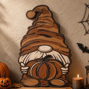 Halloween Gnome Multilayer SVG,Laser Cut,Paper Cut File,CNC,3D Mandala,Plywood Cutting
