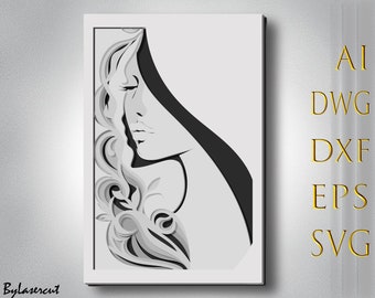 Multilayer Woman SVG: Mandala Laser Cut Files (Digital Download)