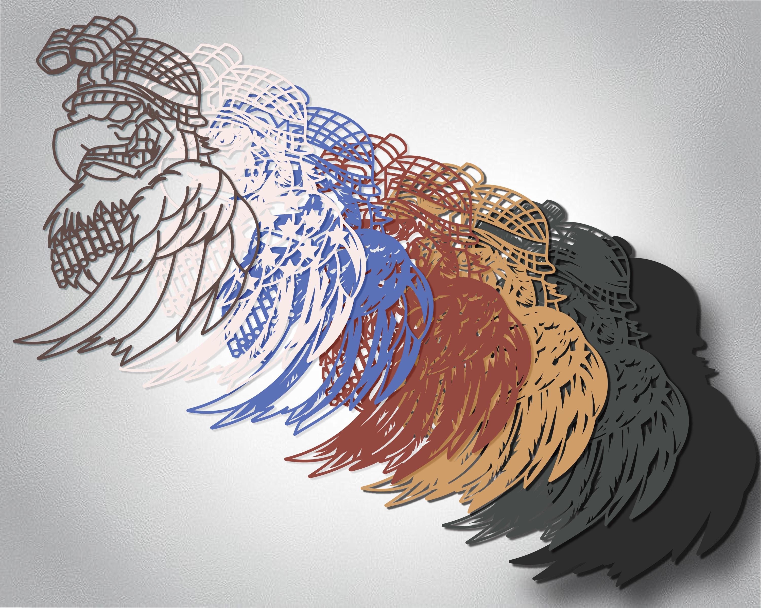 Eagle Multilayer Svg,laser Cut,paper Cut File,for CNC Router,3d Layered ...