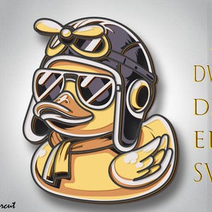 3D Super Duck meerlaagse SVG, 3D Layer Super Duckr, lasergesneden, papier gesneden, Duck DXF, Duck voor CNC, Super Duck-mandala houtsnede, Duck Lightburn
