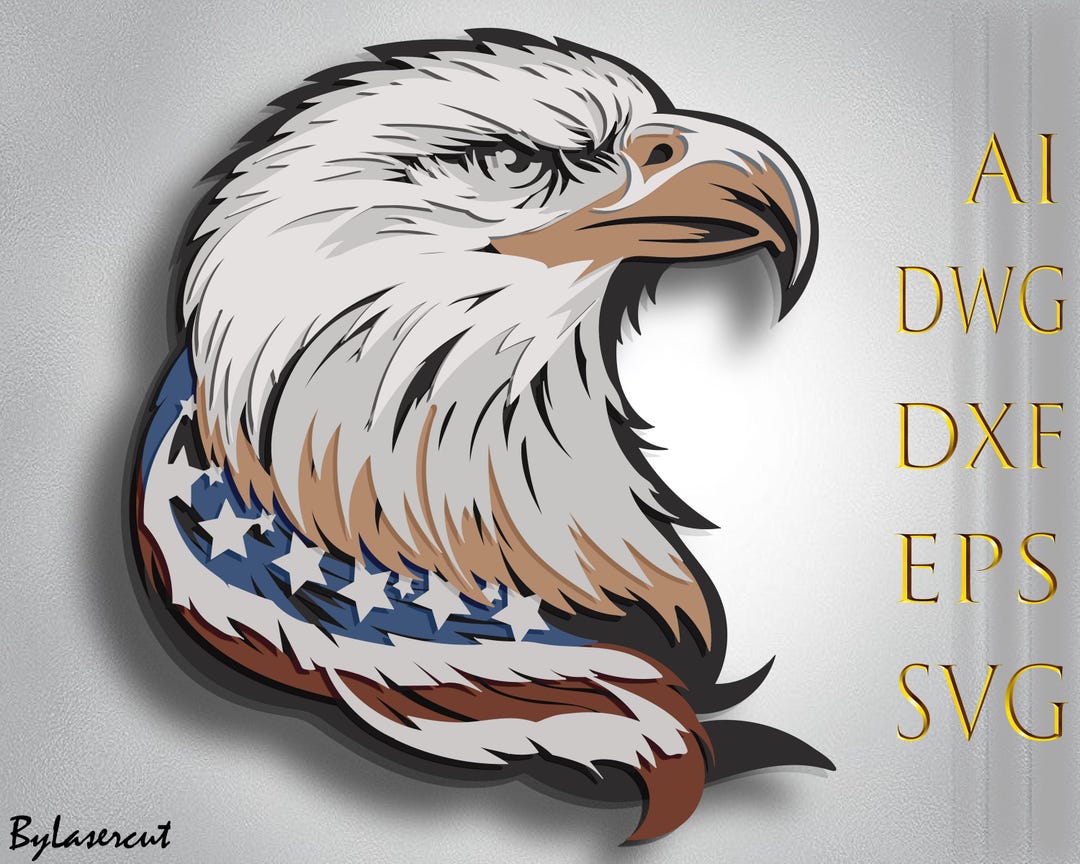 Patriotic Eagle Multilayer SVG, Laser Cut File (digital Download) - Etsy