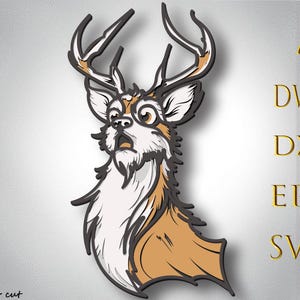 3D Deer Multilayer  Svg,3D Layer Deer,Laser Cut,Paper cut,Deer DXF,Deer for Cnc,Deer mandala wood cut,Deer Lightburn,Cute Animals