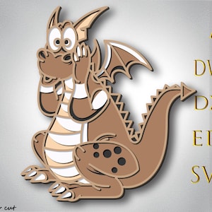 3D Dragon Multilayer  Svg,3D Layer Dragon,Laser Cut,Paper cut,Dragon DXF,Cow for Cnc,Dragon mandala wood cut,Dragon Lightburn