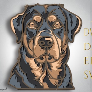 Rottweiler Hund Multilayer-Svg, Hund Laserschnitt, Rottweiler Hund Papierschnitt, 3d Mandala, Rottweiler Hund cnc, Rottweiler Hund Sperrholz geschnitten, Wohnkultur