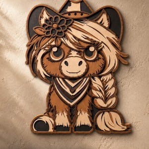 Pony multilayer SVG,Laser cut file,Paper cut,3D Layered design,Mandala plywood,CNC