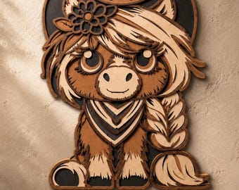 Pony multilayer SVG,Laser cut file,Paper cut,3D Layered design,Mandala plywood,CNC