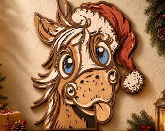 Christmas Horse Multilayer SVG,Laser Cut,Paper Cut File,CNC,3D Mandala,Plywood Cutting
