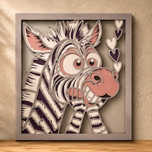 Zebra Love Multilayer SVG,Laser Cut,Paper Cut File,CNC,3D Mandala,Plywood Cutting