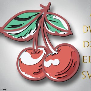 Ciliegio decorativo multistrato, Ciliegio svg, Taglio della carta, Taglio laser, File laser Glowforge, Zentangle SVG, Taglio del compensato, File Svg
