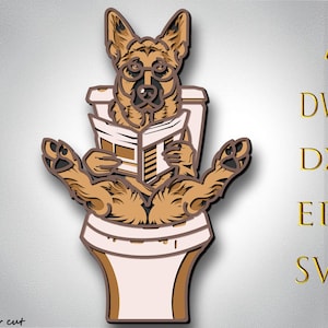 Deutscher Schäferhund 3D Multilayer svg,3D Layer Deutscher Schäferhund, Laser Cut, Papierschnitt, DXF, für Cnc, Deutscher Schäferhund Mandala Holzschnitt, Lightburn