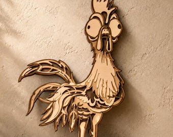 Rooster multilayer SVG,Laser cut file,Paper cut,3D Layered design,Mandala plywood,CNC
