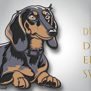Cane bassotto multistrato Svg, cane tagliato al laser, cane bassotto carta tagliata, mandala 3d, cane bassotto cnc, cane bassotto compensato tagliato, arredamento per la casa