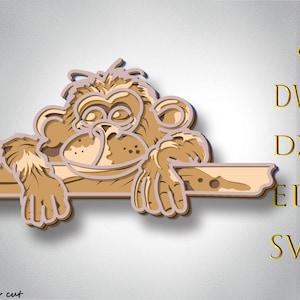 May include: A brown monkey with its eyes closed is lying on a branch. The monkey's arms are hanging down and its hands are resting on the branch. The monkey's fur is detailed and the branch is textured.