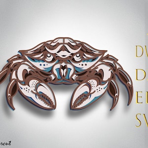 Multilayer-Svg, Lasercut,Sea Crab Cnc,Sea Crab Papierschnitt,3D Papier Cnc,Sea Crab Cnc,Sea Crab Papier geschnitten
