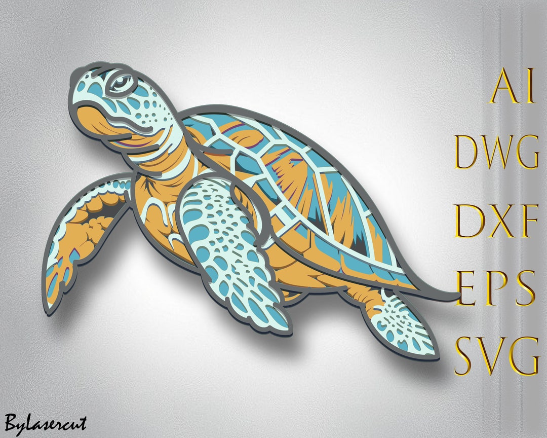 Turtle Multilayer Svg,laser Cut,paper Cut File,3dlayered Mandala ...