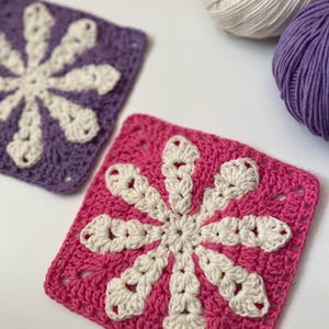 Snowflake Granny Square/ PDF foto tutorial/ Christmas Crochet tutorial/Christmas crochet decor